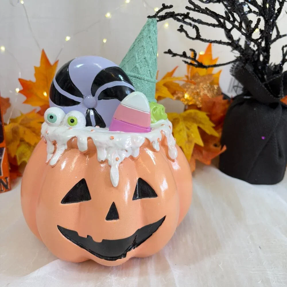 Jack-o-Lantern Figure Summerween Pastel Candy Ice Cream 9 inch Halloween NEW - Picture 2 of 6